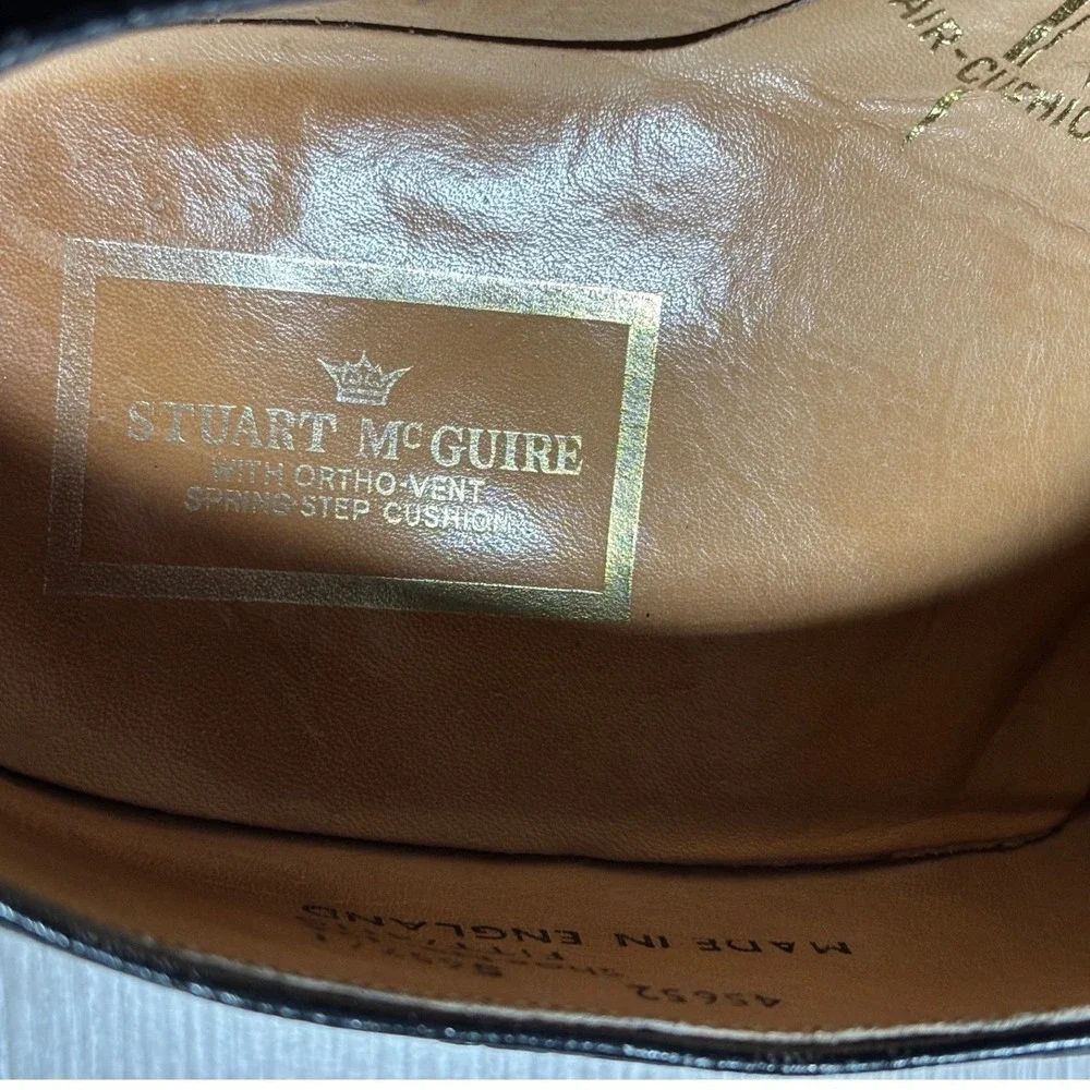Stuart McGuire 9 /12-10/1/2 Pebble Grain Leather Loafers Moc Toe Dress Shoes